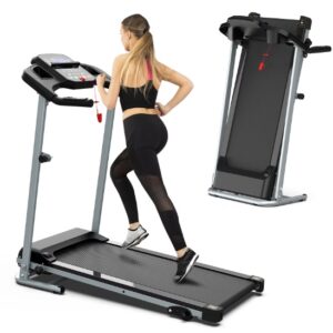 Home Folding Treadmill – 2.5HP Silent Brushless Motor with Pulse Sensor & LED Console (Up to 7.5 MPH)