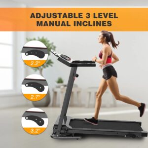 Motorized Folding Treadmill – 2.5HP Home Running Machine with Shock Absorption, Tilt Adjustment & LCD Console