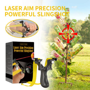 Precision Slingshot with Sight Light – Flat Rubber Band Outdoor Shooting Gear for Target Practice & Sports Play