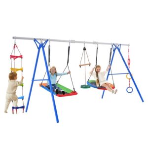 5-in-1 Outdoor Swing & Playset – Steel Frame Backyard Adventure Set for Toddlers & Kids
