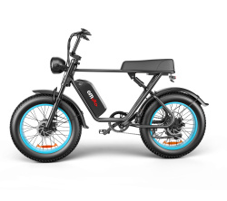C91 Dual-Drive Electric Bike – 20" Fat Tire, 48V 1000W×2 Motor, 70KM Range (Black/Blue/Green)