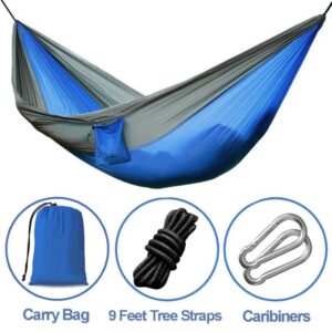 Portable Nylon Parachute Hammock – Lightweight Outdoor Hammock for Camping, Hiking & Travel (270×140cm, 250KG Capacity)
