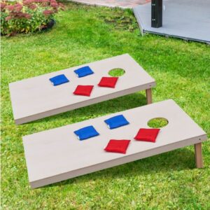 Portable Wooden Cornhole Game Set – 4x2ft Boards with 8 Bean Bags & Carry Bag for Patio, Beach & Backyard Fun