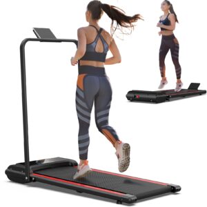 Q22-2A 2-in-1 Foldable Treadmill – Compact Walking Pad with Remote Control & LED Display