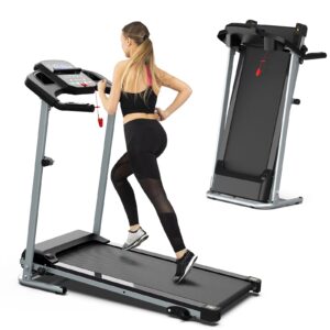 Home Folding Treadmill – Silent 2.5HP Running Machine with Heart Rate Sensor & LED Console