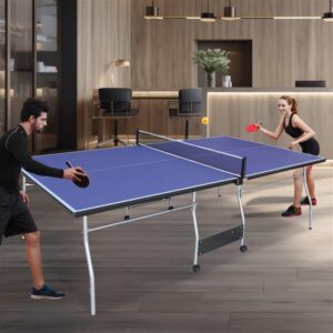 8-Foot Foldable Table Tennis Set – Portable Mid-Size Ping Pong Table with Accessories