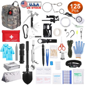 125 In 1 Survival Kit, Professional Survival Equipment, Equipment, Tools, First Aid Supplies, For SOS Emergency Tactical Hiking, Hunting, Disaster, Camping Expedition