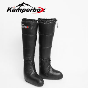 Kamperbox™ Ultralight Down Camping Boots – Waterproof, Warm & Soft Sleeping Bag Socks (Unisex, 25×11in)