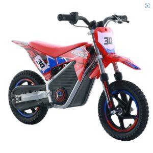 MX-E250 12" Electric Off-Road Racing Bike for Kids Ages 3–6 – 250W Motor, 25km/h Top Speed, Shock Absorbers & Disc Brake